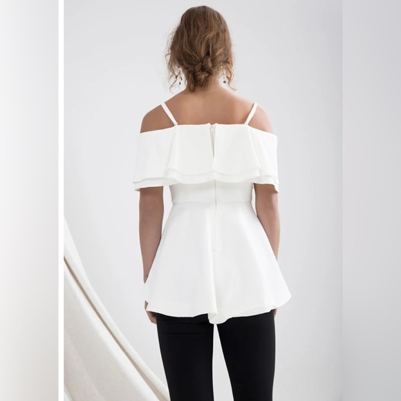 NWT C/MEO COLLECTIVE Metal Clouds Top pink blush, layered frills & ruffled, sz S - Picture 8 of 8